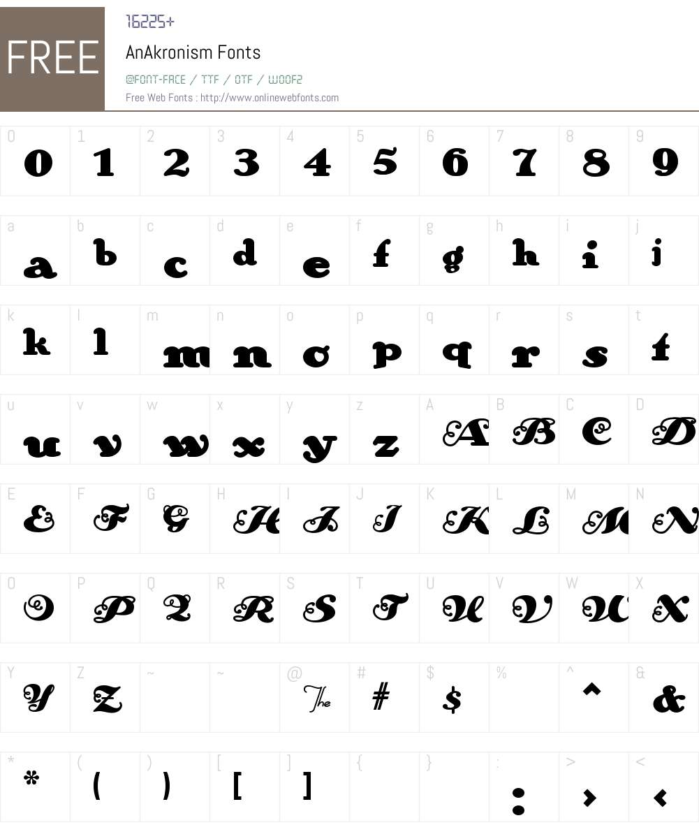 AnAkronism Font Screenshots