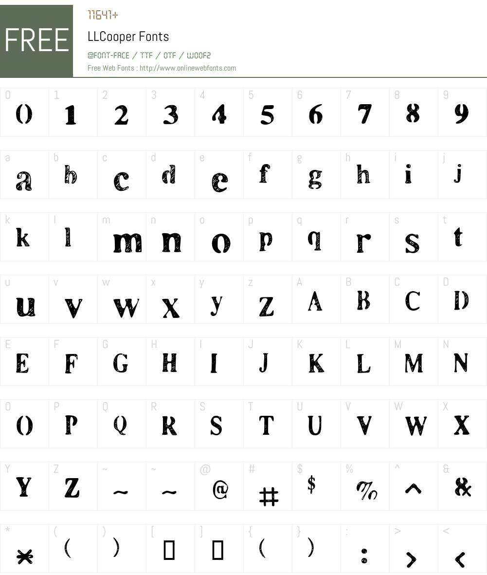 LLCooper Font Screenshots