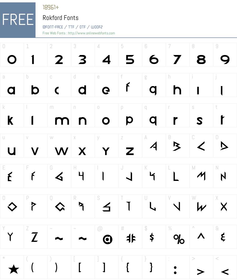 Rokford Font Screenshots