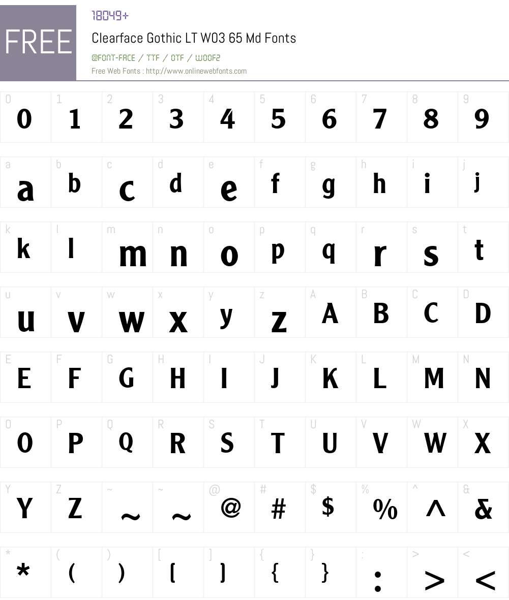 Clearface Gothic Font Screenshots
