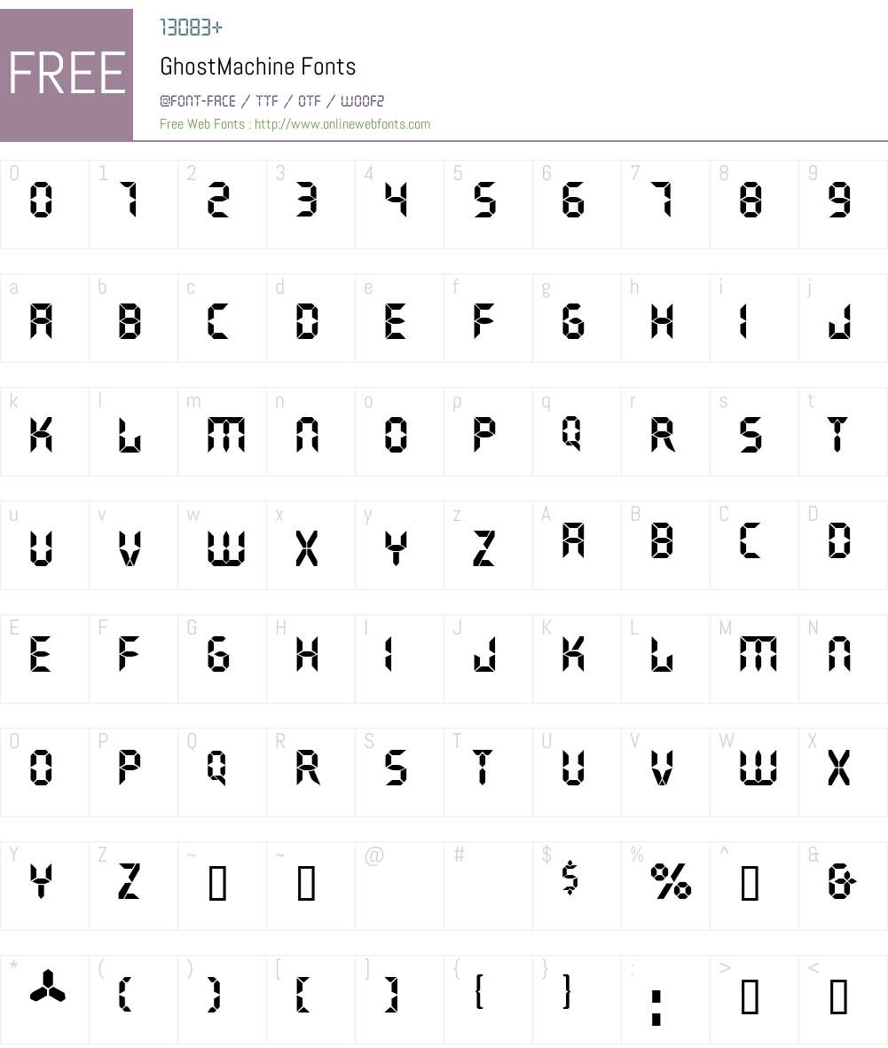 GhostMachine Font Screenshots