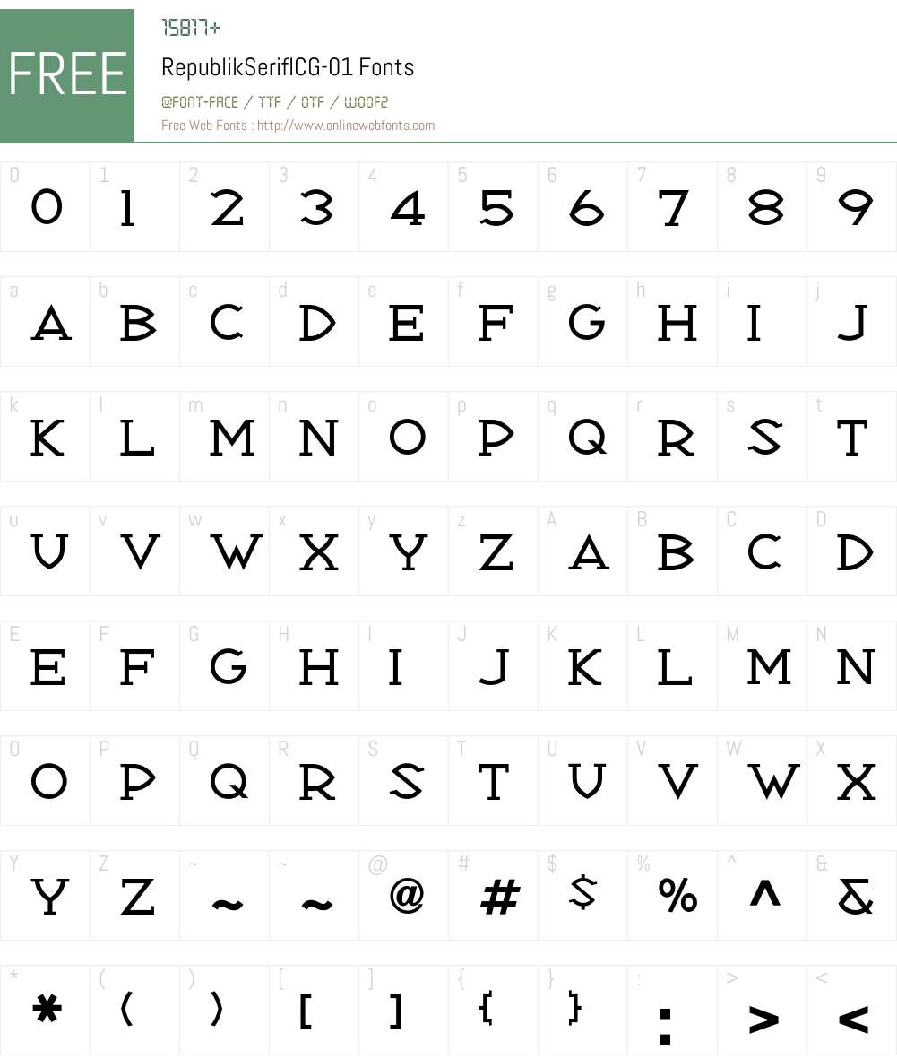 RepublikSerifICG Font Screenshots