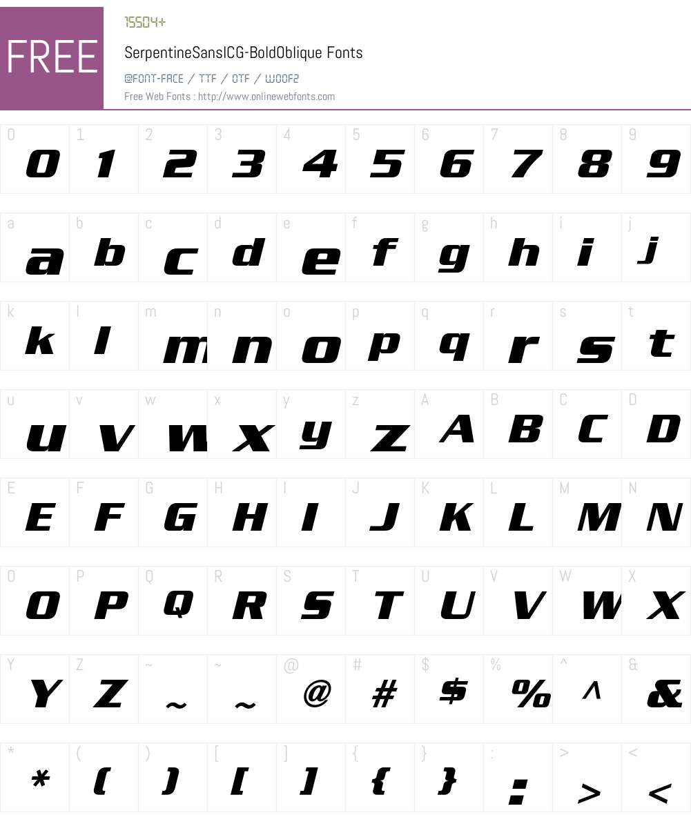 SerpentineSansICG Font Screenshots