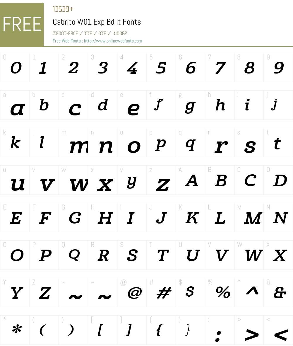CabritoW01-ExpBdIt Font Screenshots