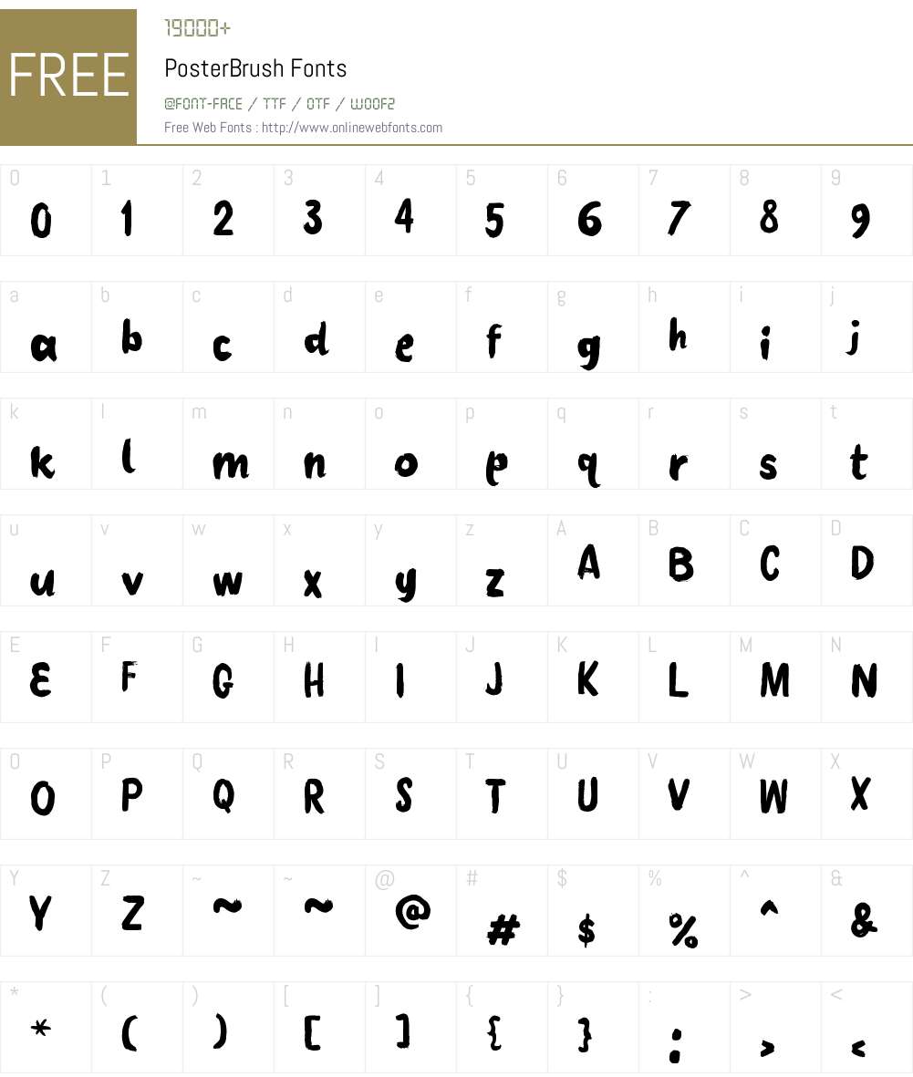 Poster Brush Font Screenshots