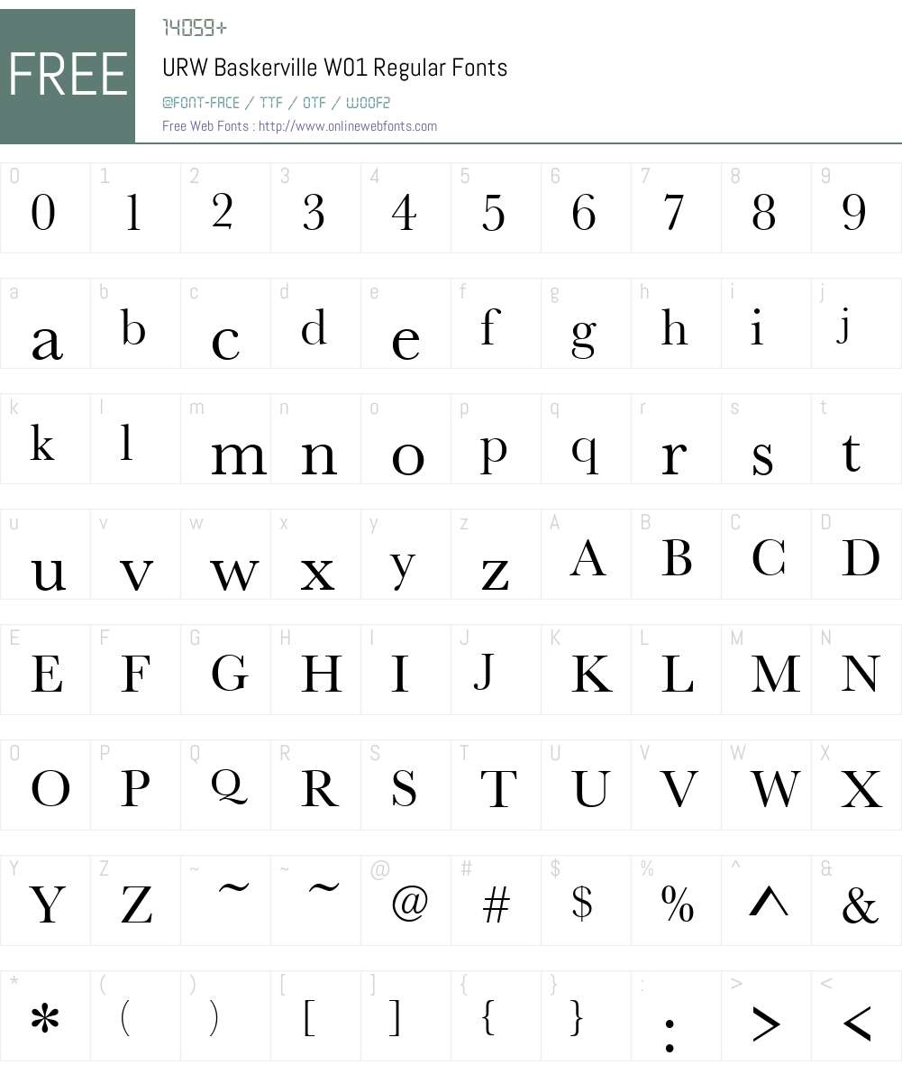 URWBaskervilleW01-Regular Font Screenshots