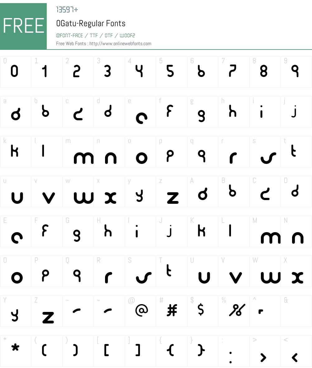 0Gatu-Regular Font Screenshots