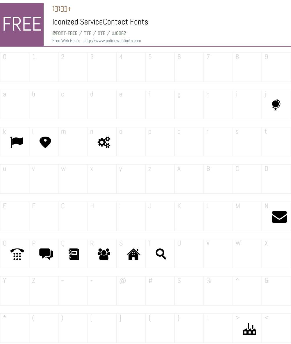 Iconized-ServiceContact Font Screenshots