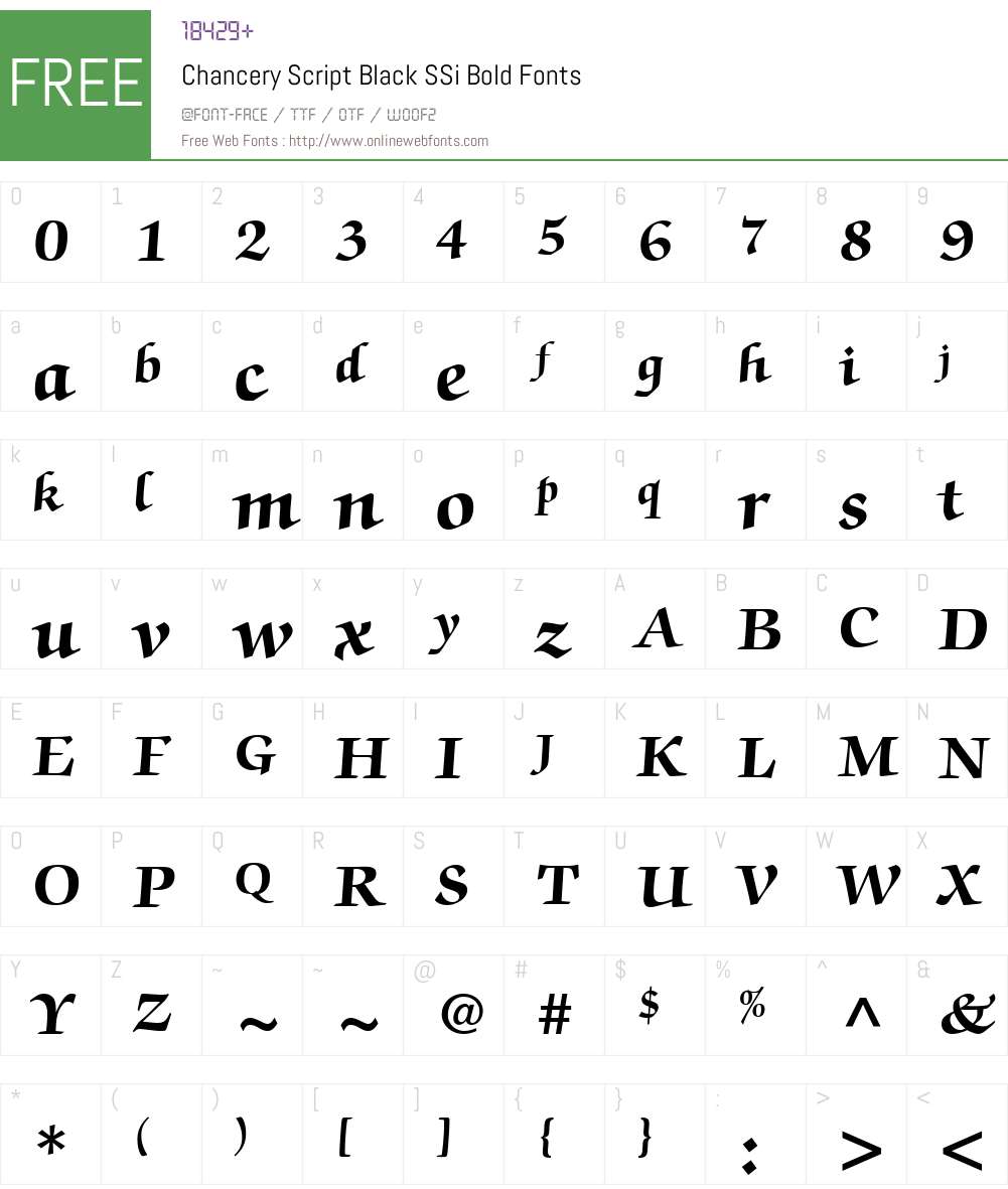 Chancery Script Black SSi Font Screenshots