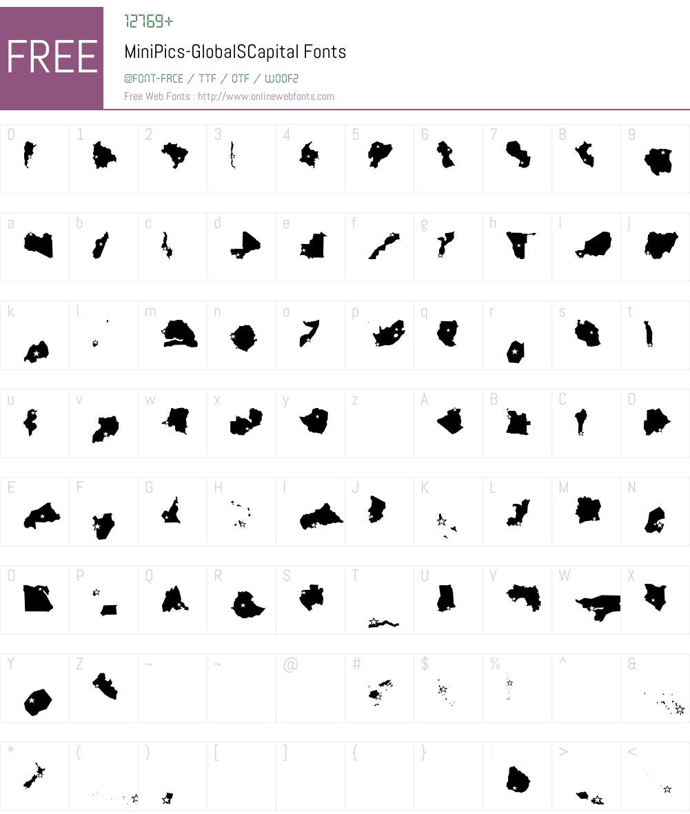 MiniPics Font Screenshots