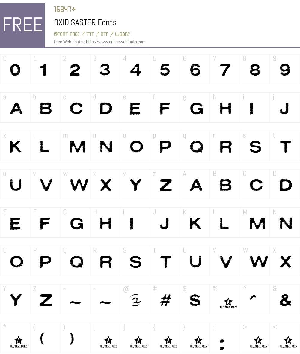 OXIDISASTER Font Screenshots