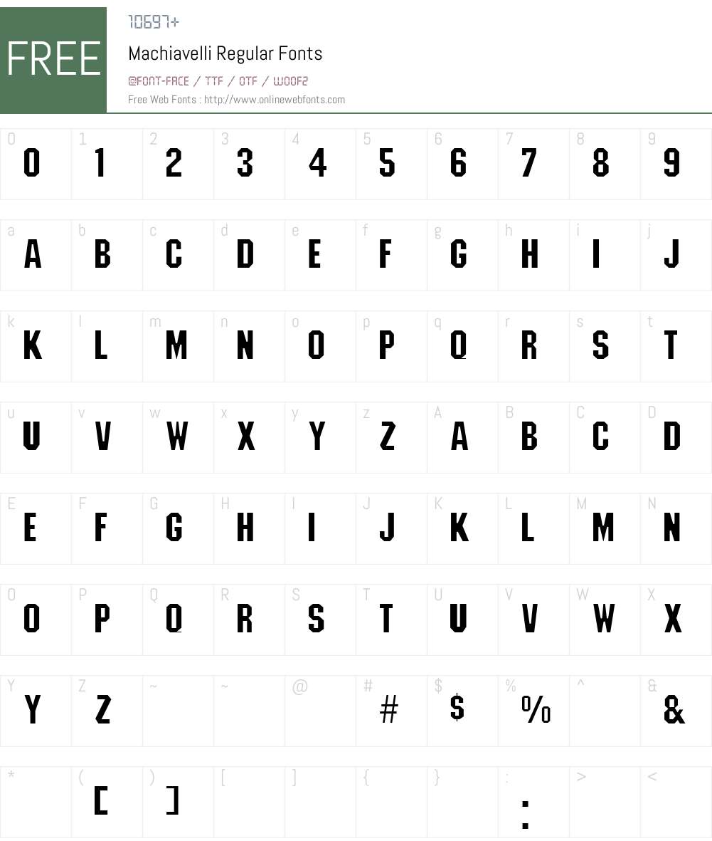 Machiavelli Font Screenshots