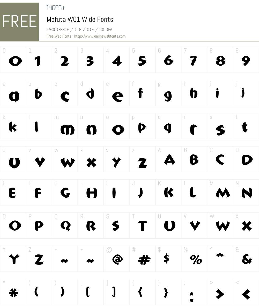MafutaW01-Wide Font Screenshots