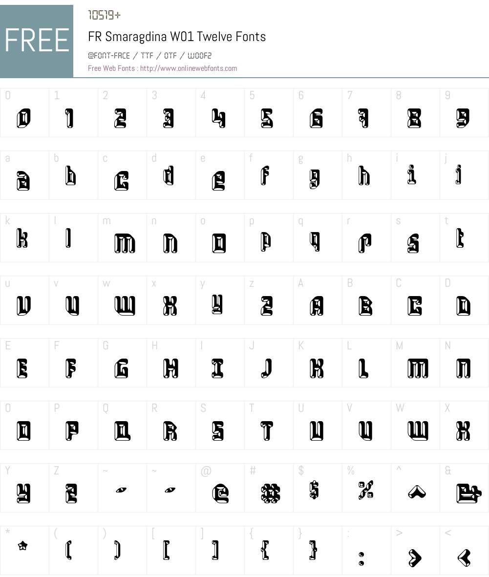 FRSmaragdinaW01-Twelve Font Screenshots
