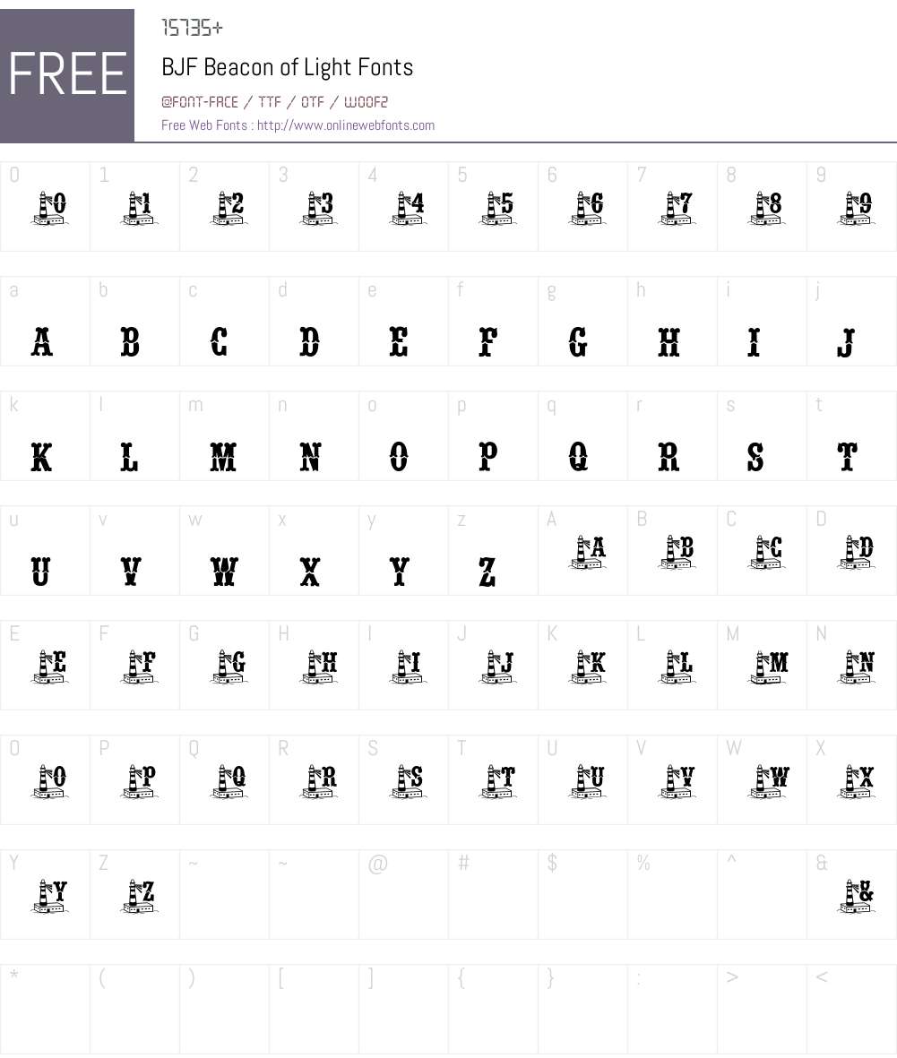 BJF Beacon of Light Font Screenshots