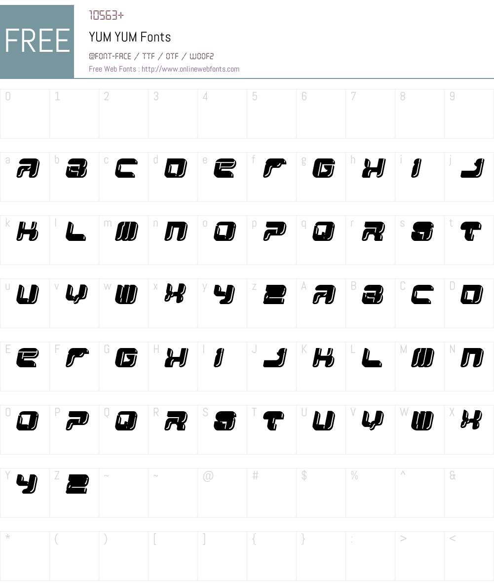 YUM YUM Font Screenshots