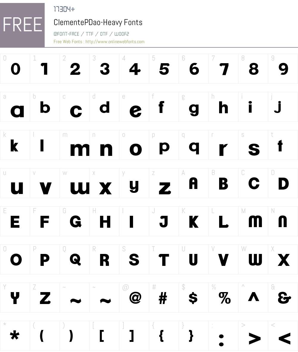 ClementePDao Font Screenshots