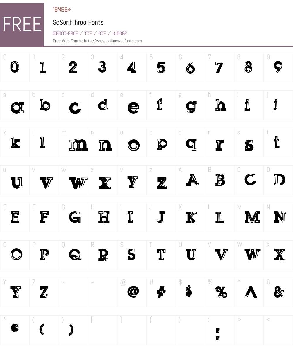 SqSerifThree Font Screenshots