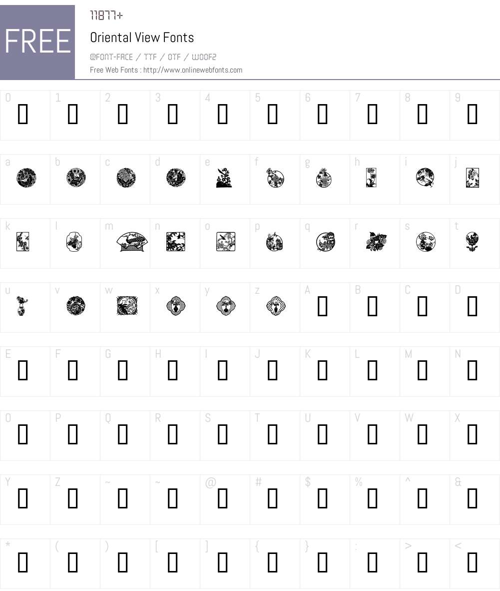 Oriental View Font Screenshots