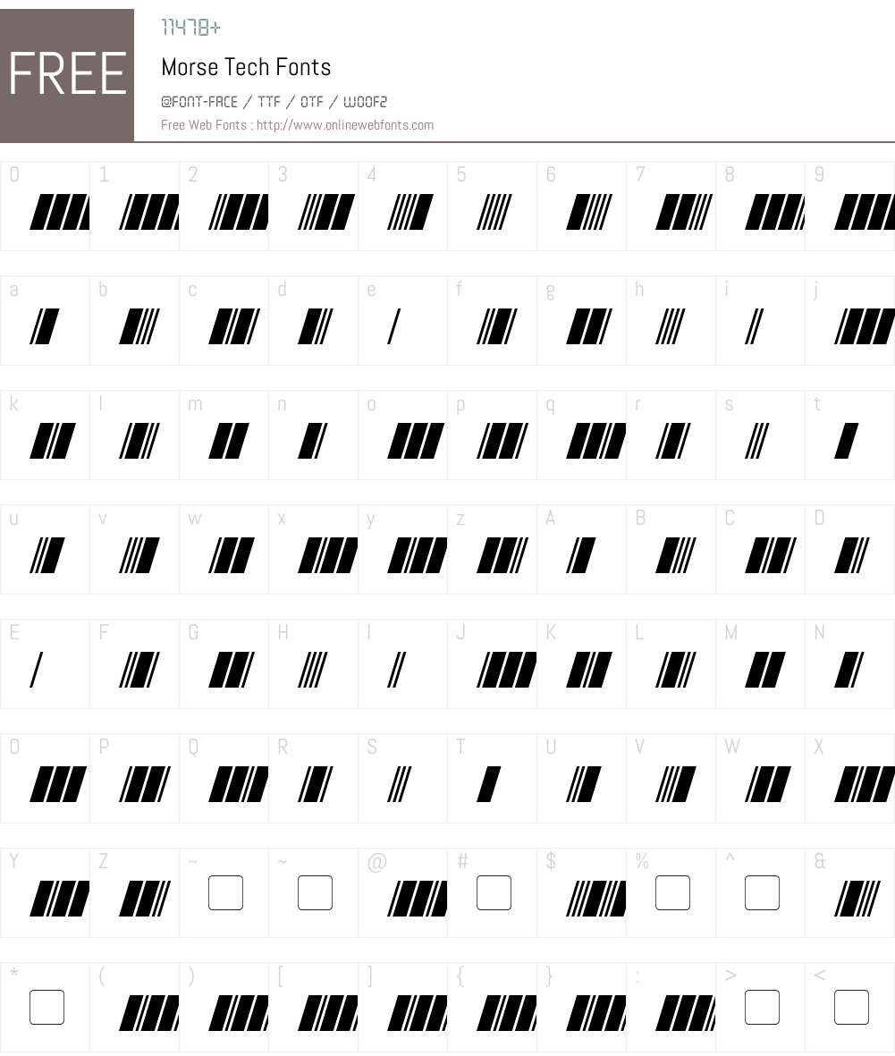 Morse Tech Font Screenshots