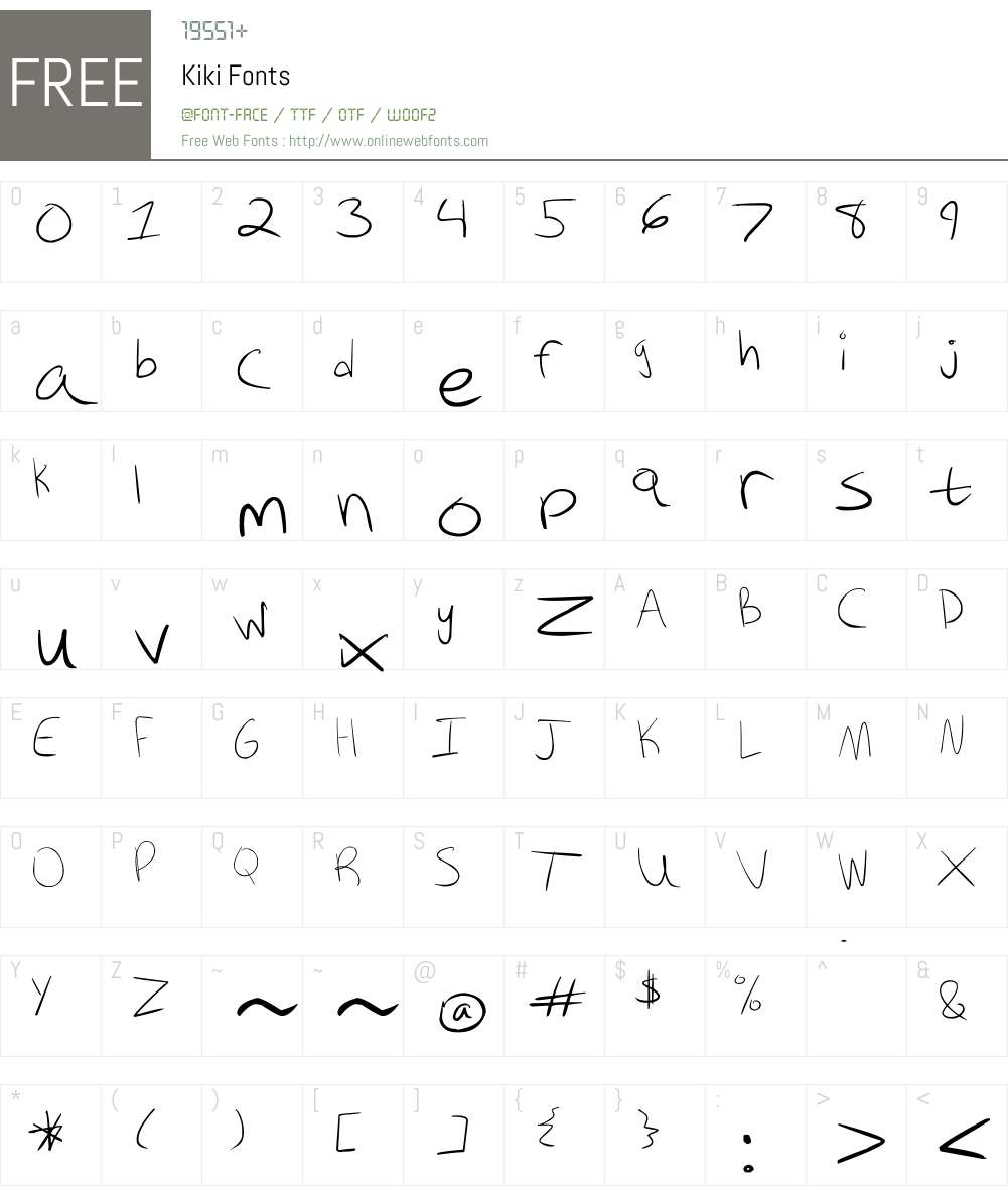 Kiki Font Screenshots