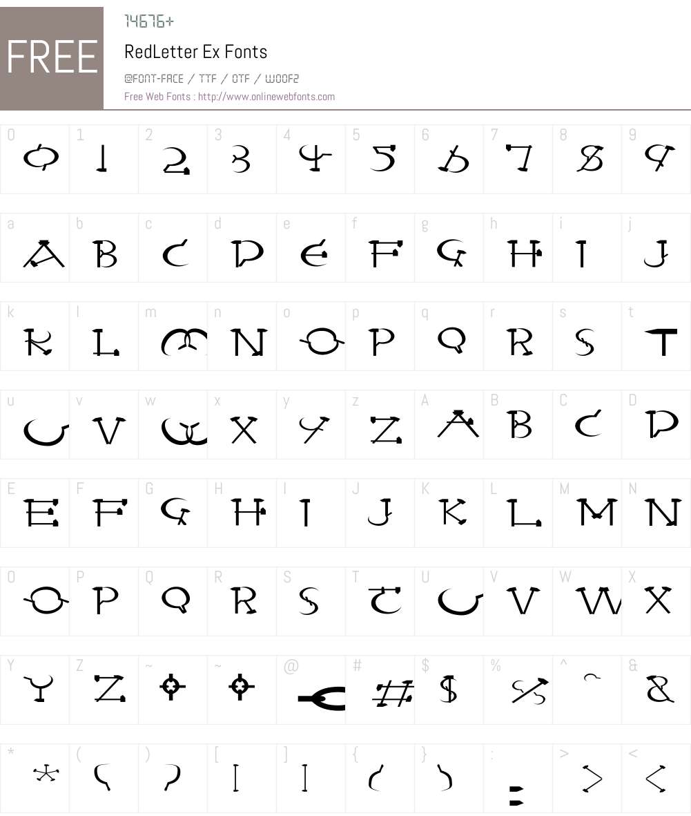 RedLetter Ex Font Screenshots