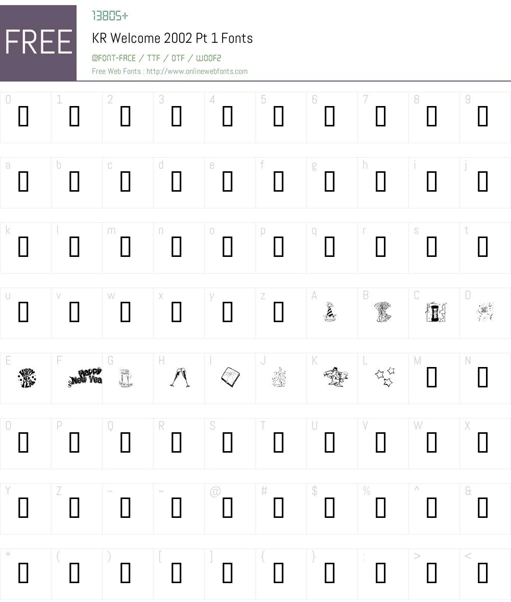 KR Welcome 2002 Pt 1 Font Screenshots