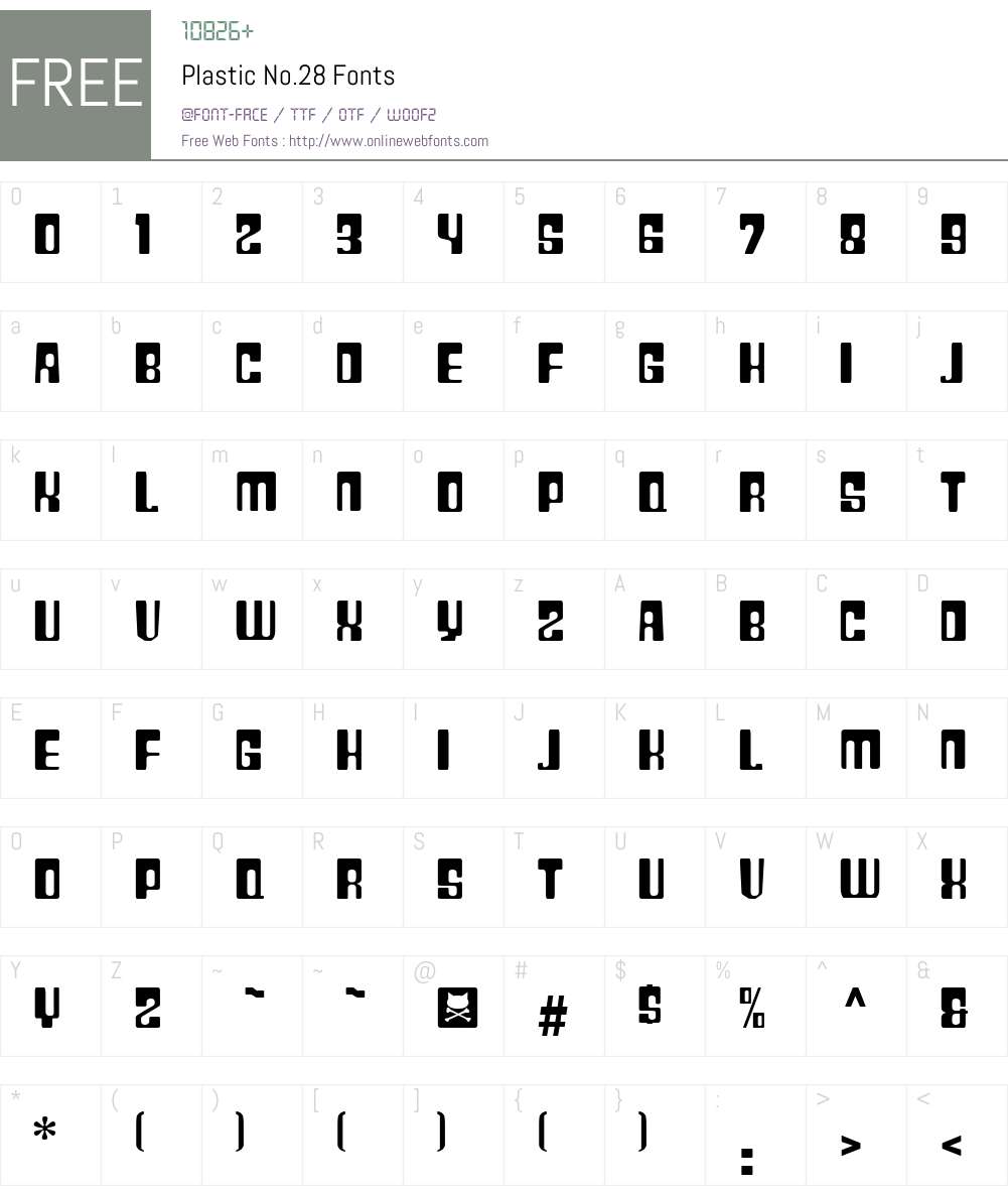 Plastic No.28 Font Screenshots
