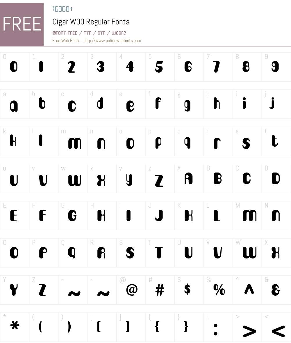 CigarW00-Regular Font Screenshots