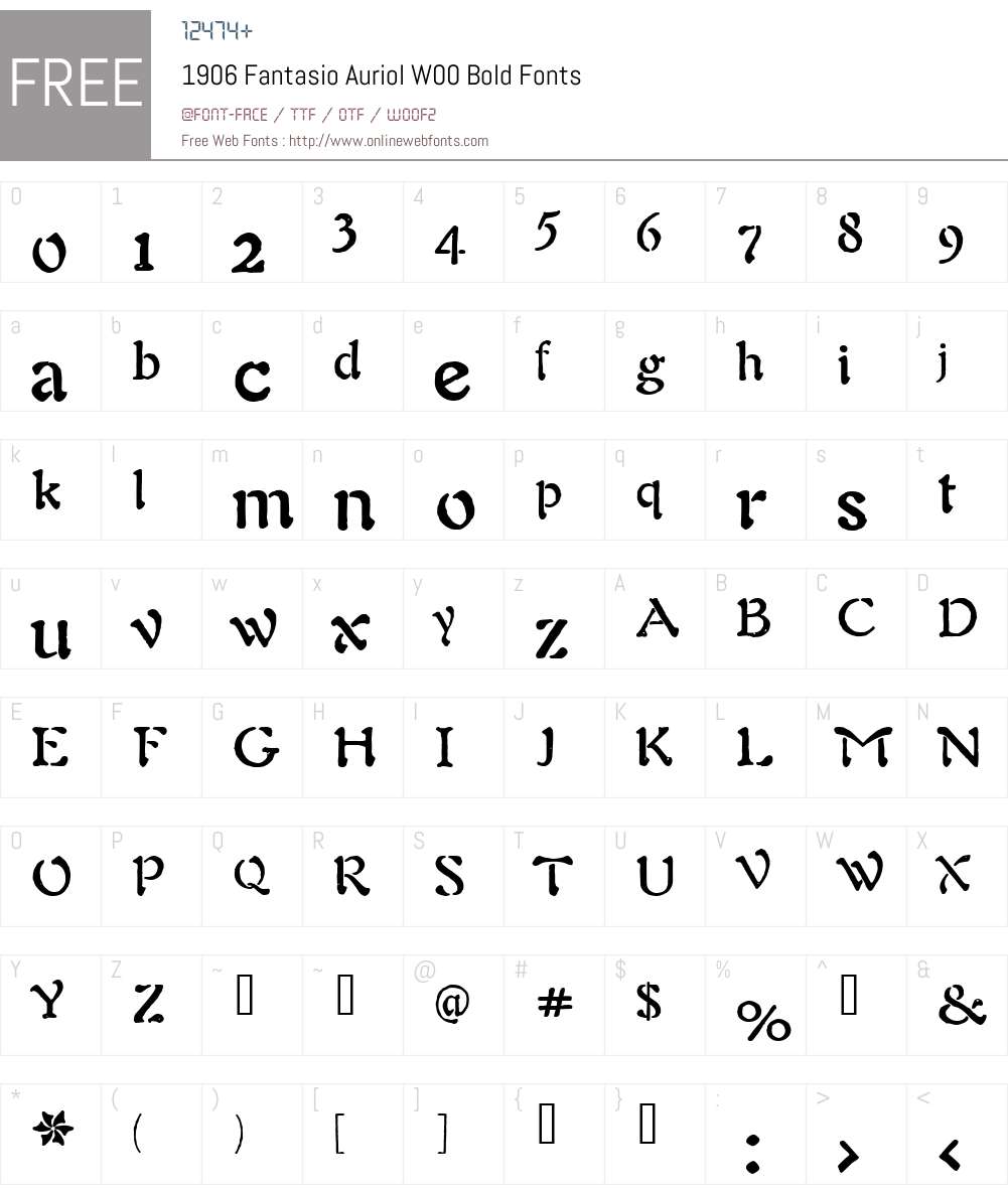 1906FantasioAuriolW00-Bold Font Screenshots