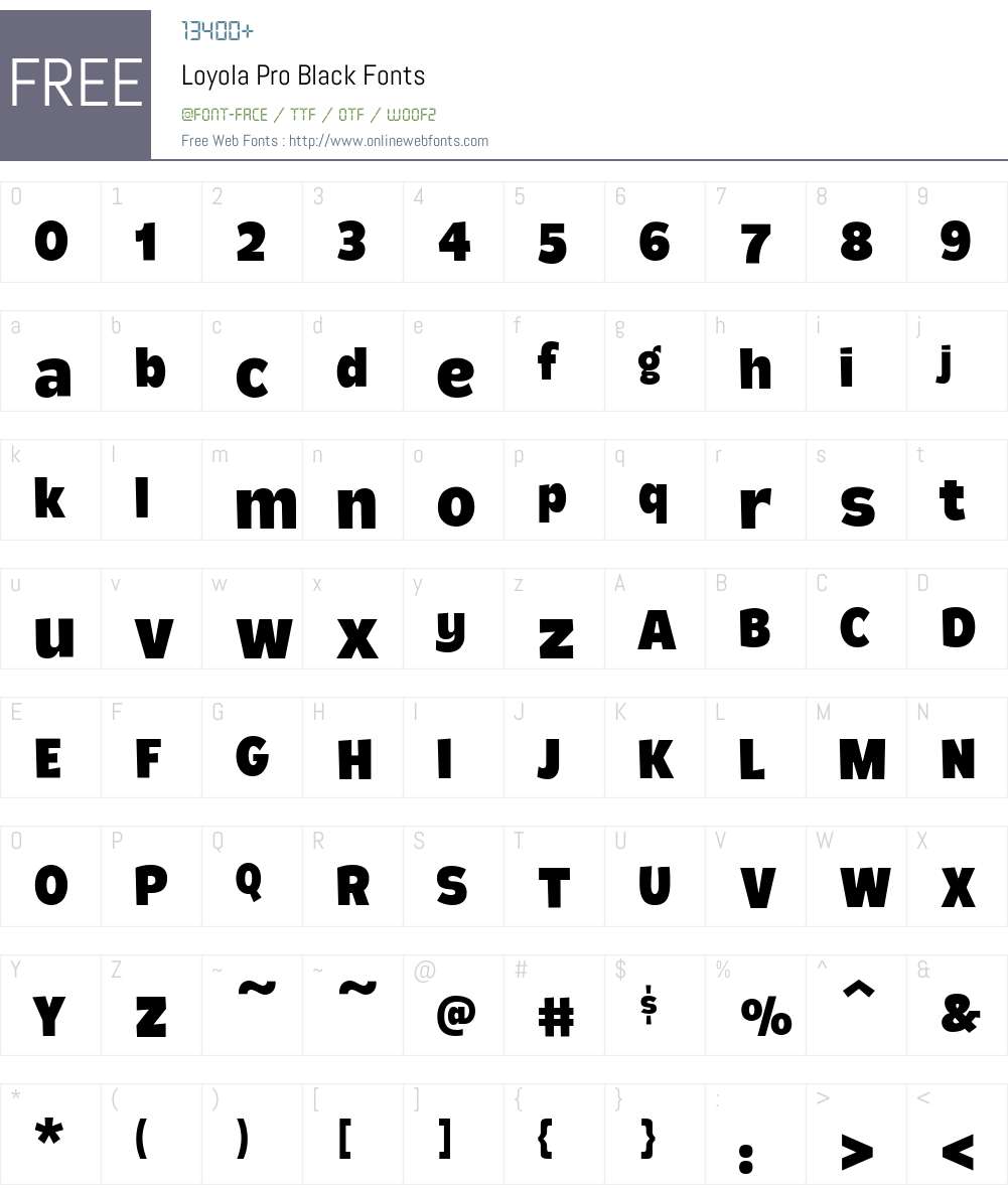 Loyola Pro Black Font Screenshots