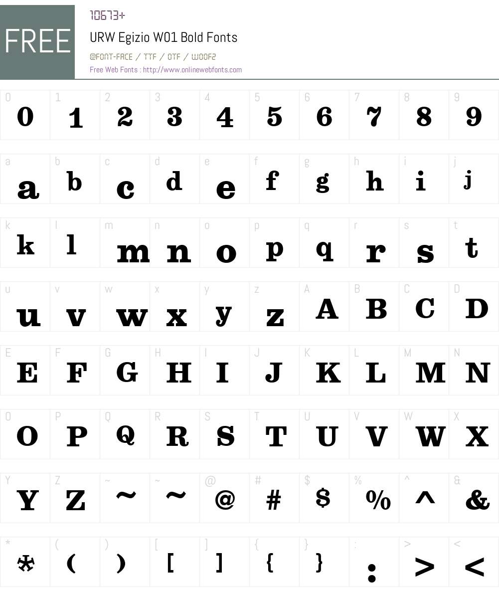 URWEgizioW01-Bold Font Screenshots