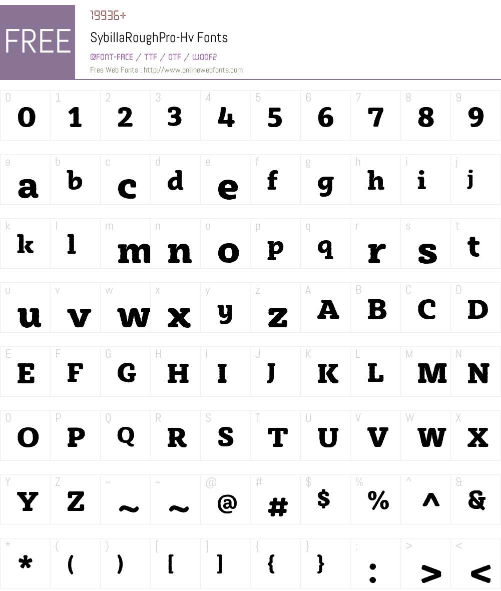 Sybilla Rough Pro Hv Font Screenshots