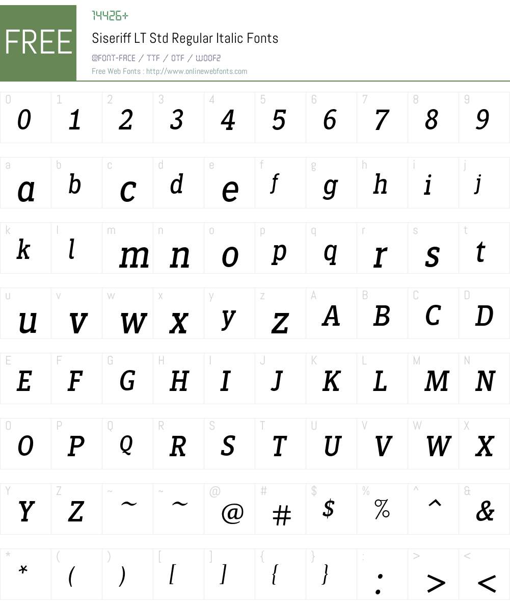 Siseriff LT Std Regular Font Screenshots