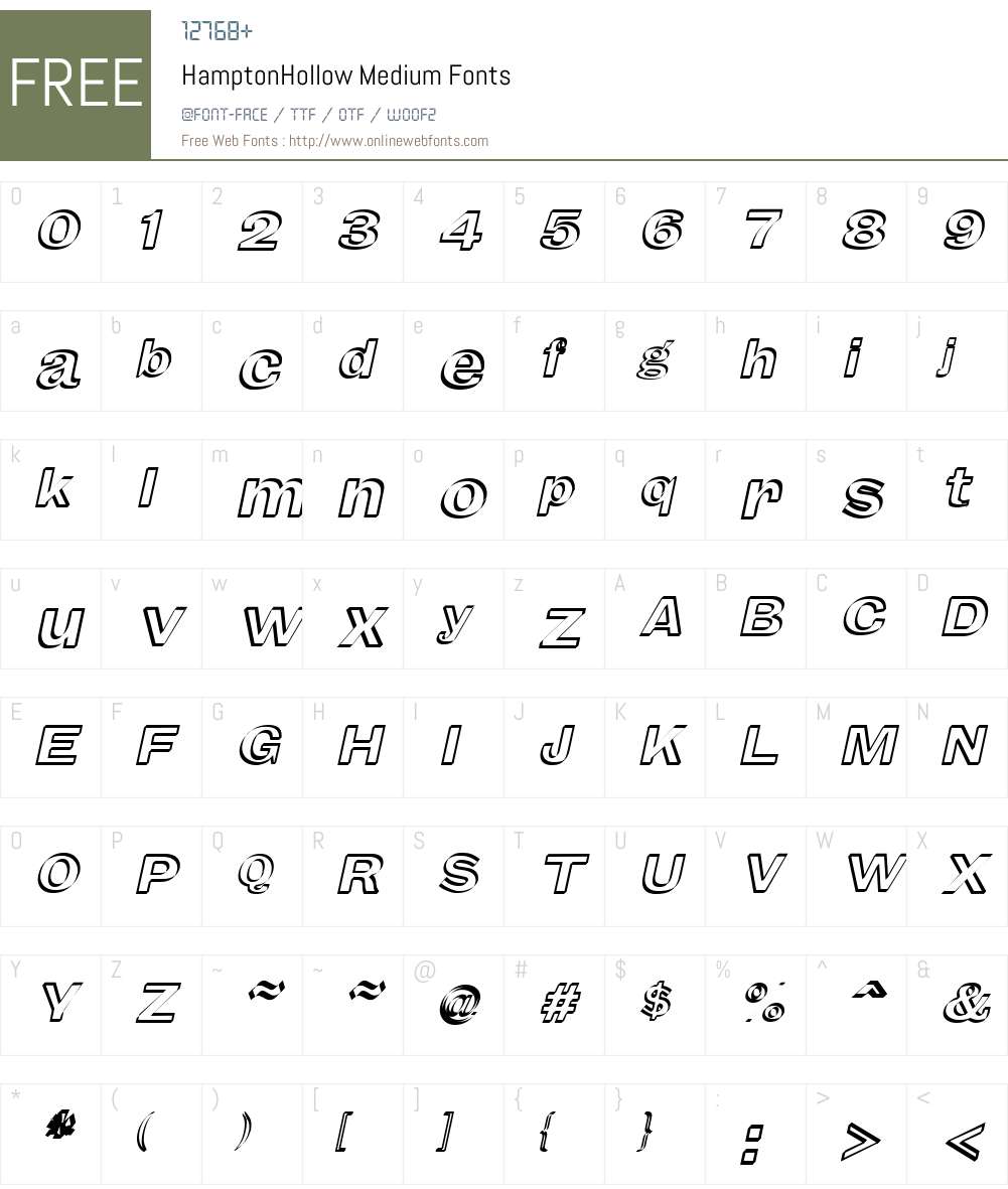 HamptonHollow Font Screenshots