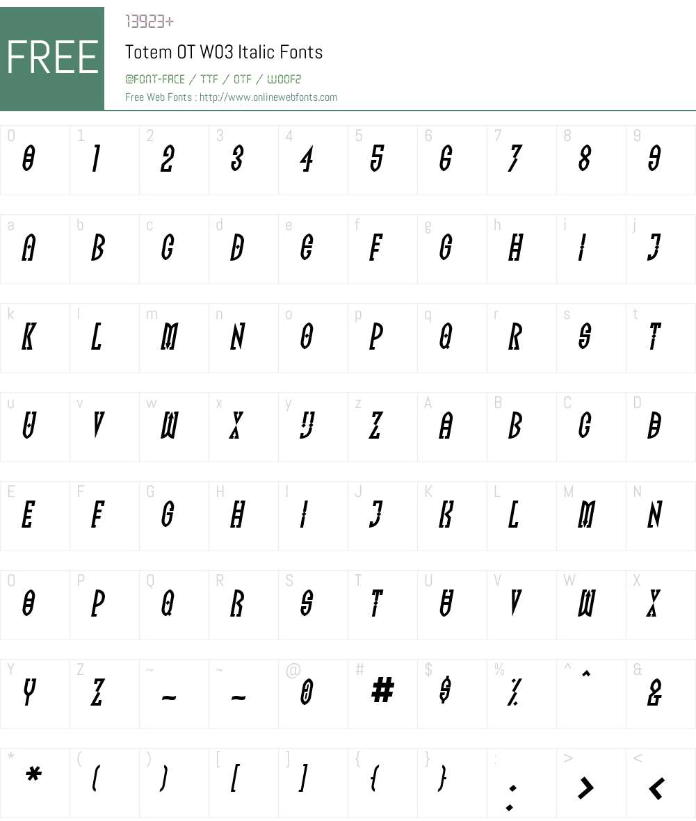 FF Totem Font Screenshots
