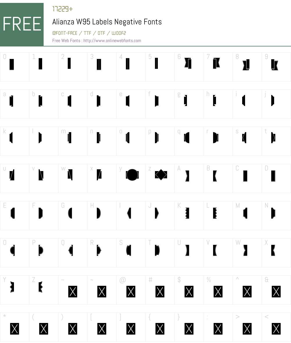 AlianzaW95-LabelsNegative Font Screenshots