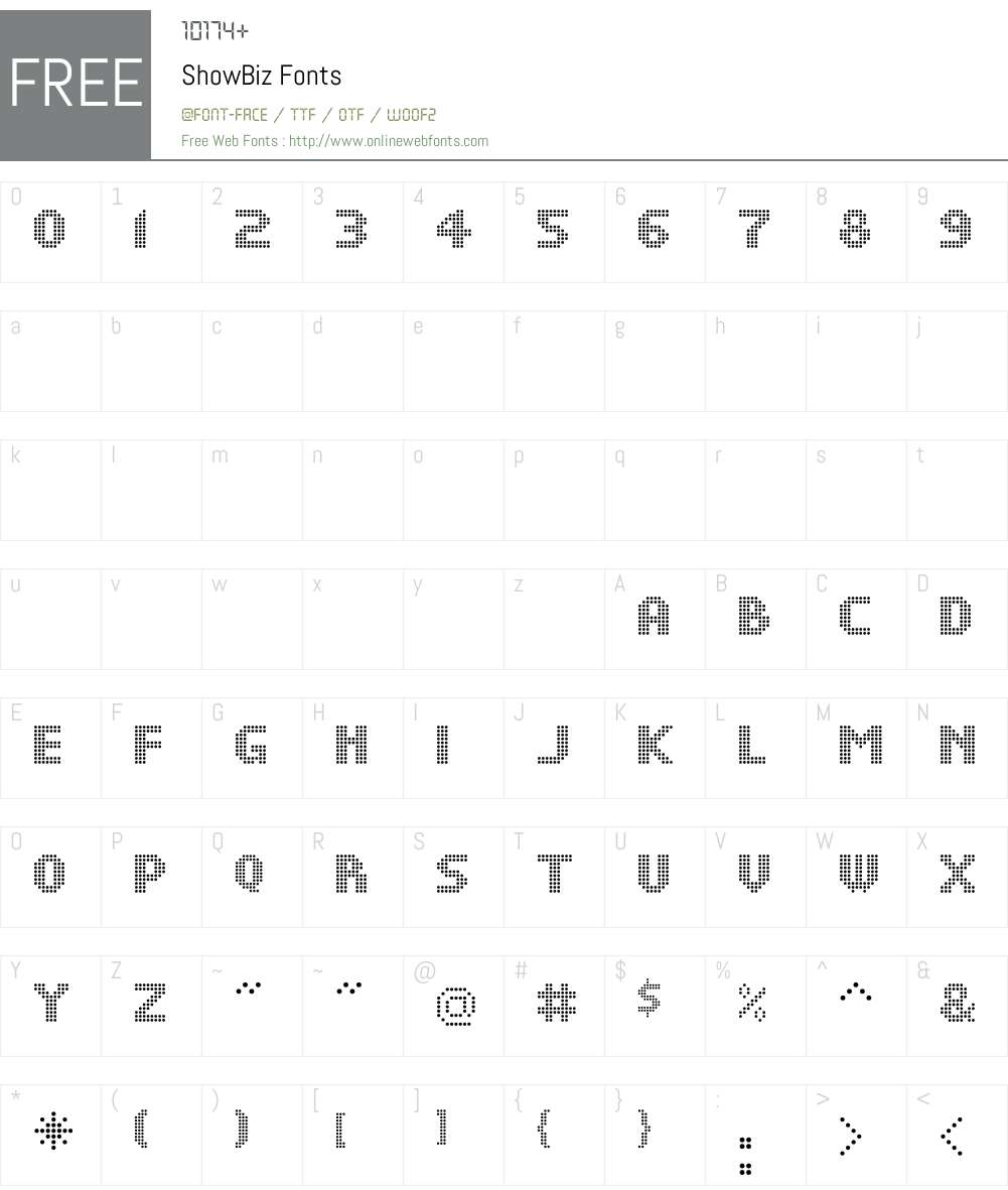 ShowBiz Font Screenshots