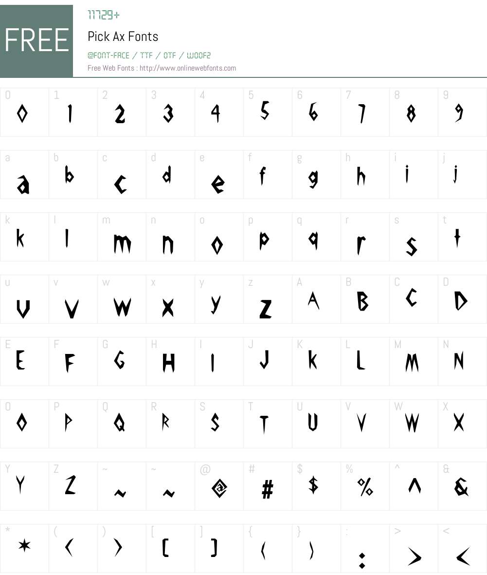 Pick Ax Font Screenshots