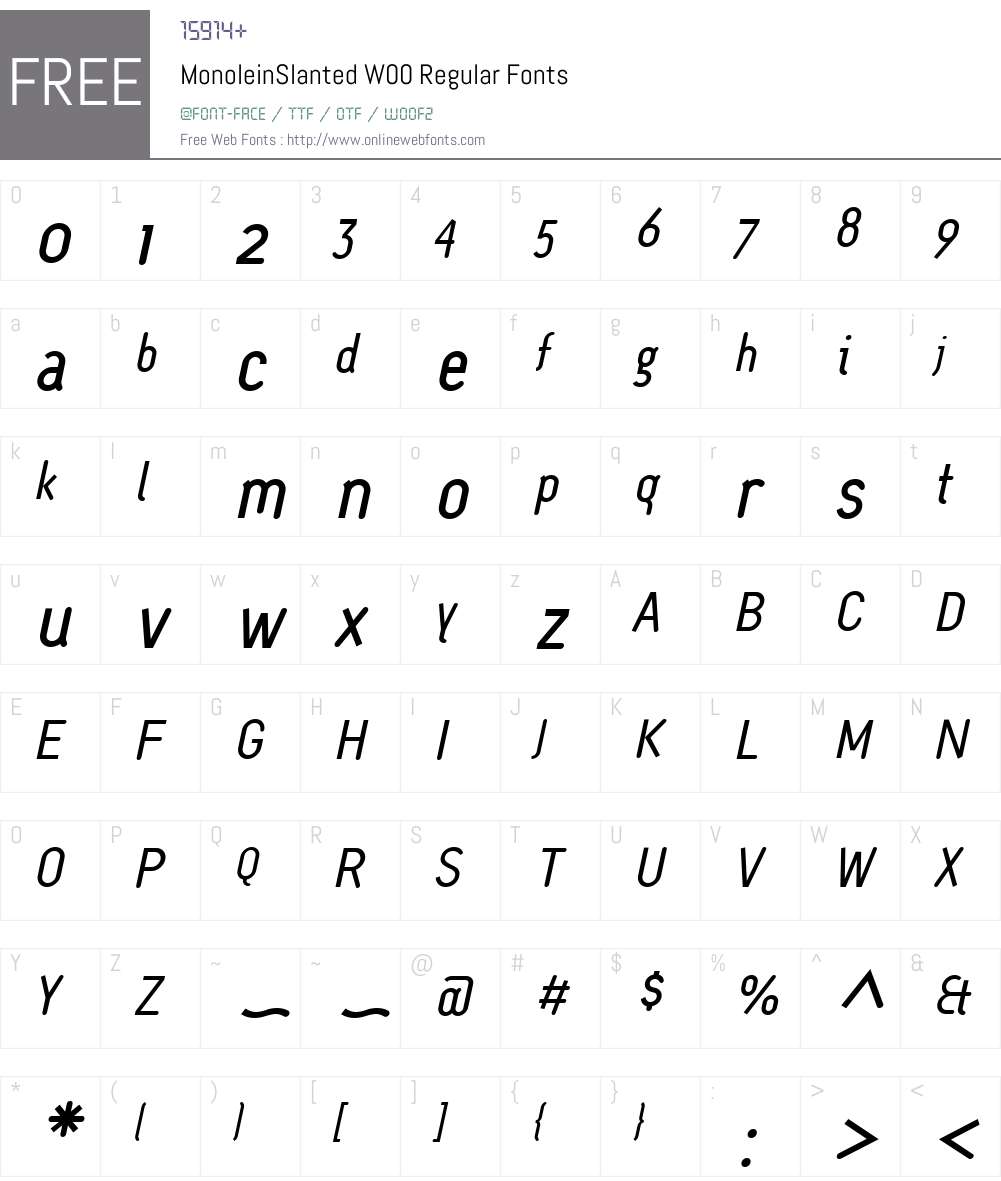 Monolein Font Screenshots