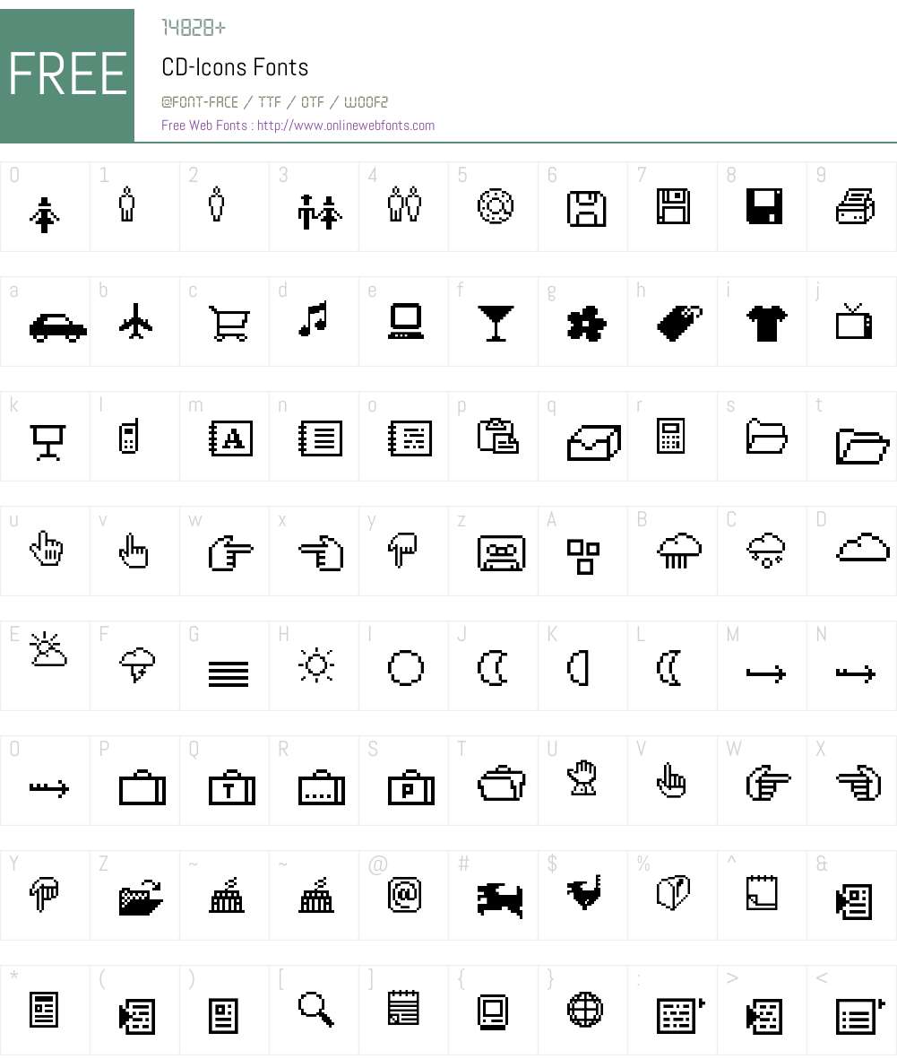 CD-Icons Font Screenshots