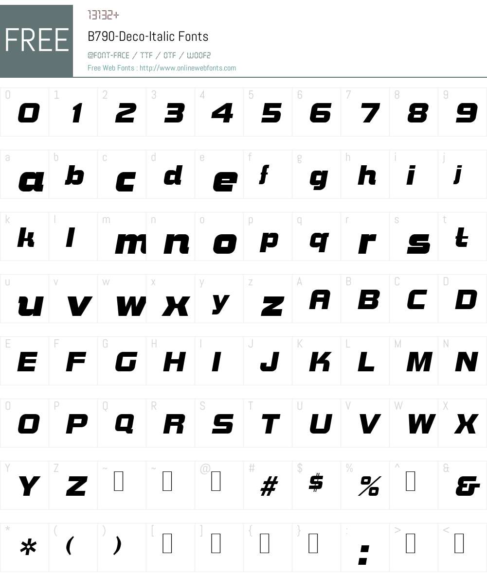 B790-Deco Font Screenshots