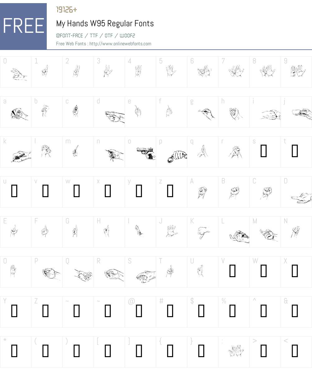 MyHandsW95-Regular Font Screenshots