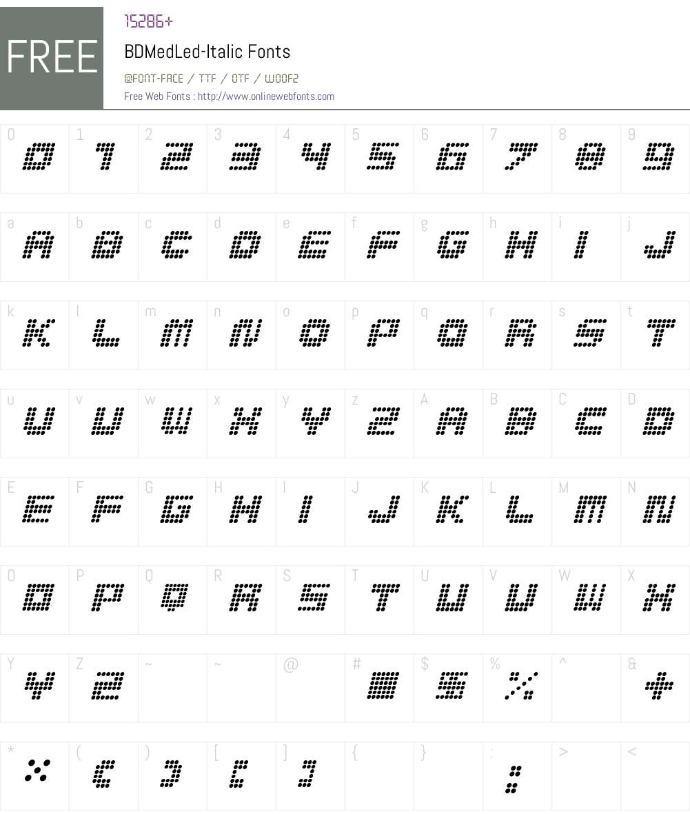 BDMedLed Font Screenshots