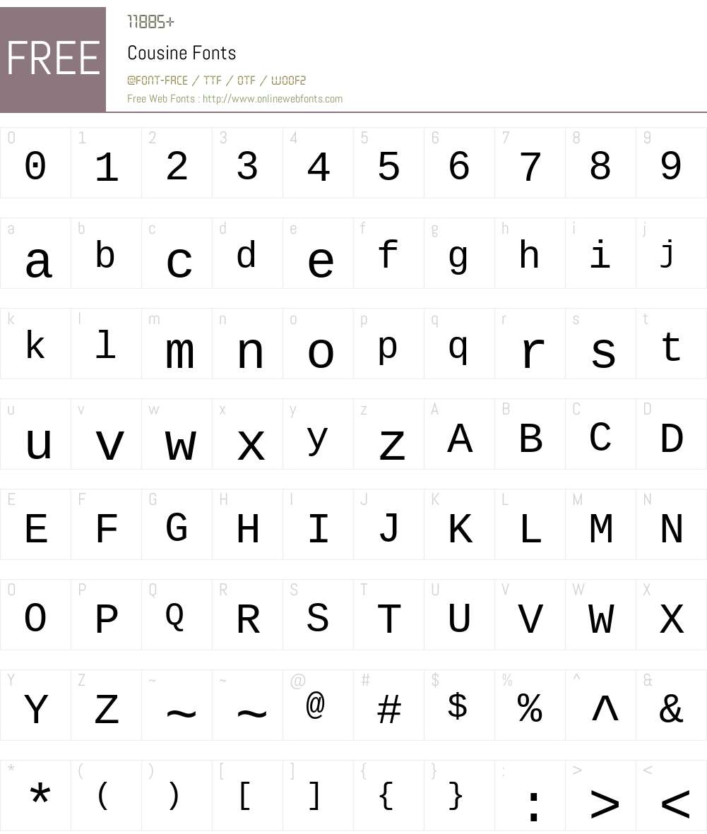 Cousine Font Screenshots