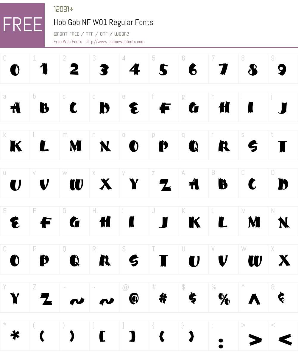 HobGobNFW01-Regular Font Screenshots