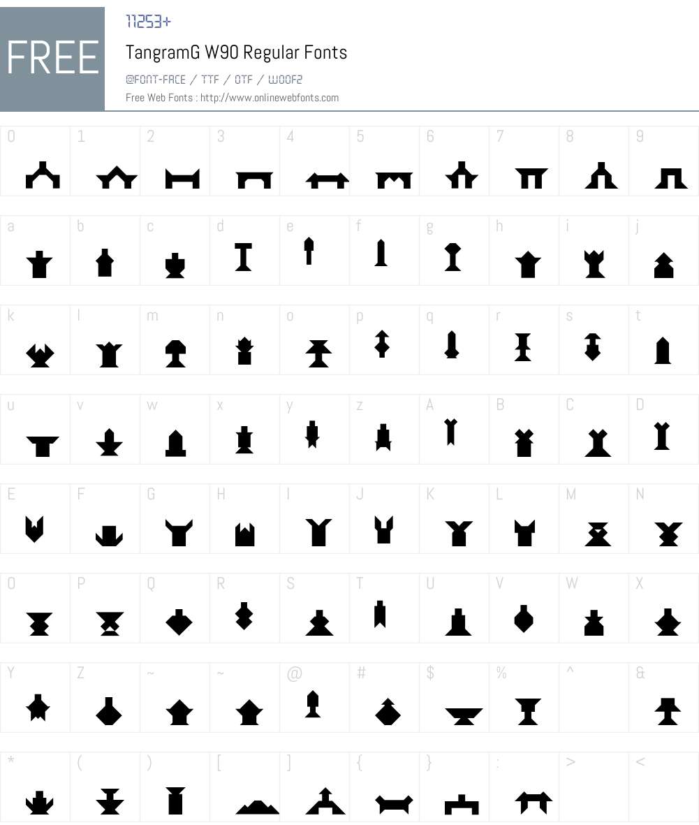 TangramGW90-Regular Font Screenshots