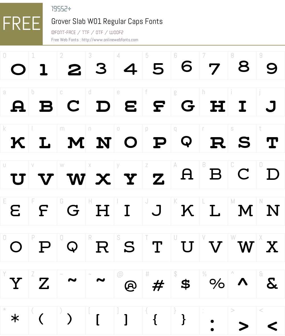 GroverSlabW01-RegularCaps Font Screenshots