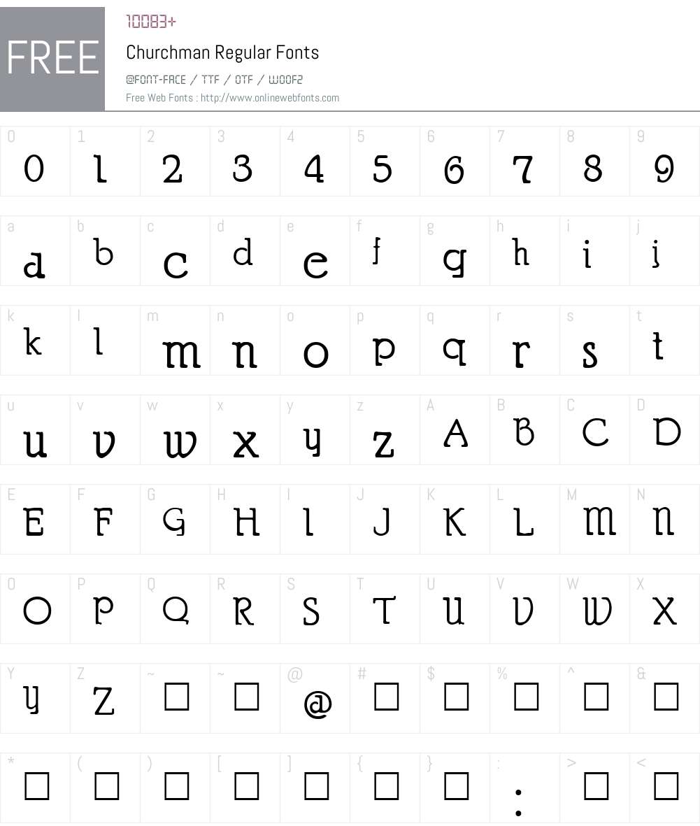 Churchman Font Screenshots
