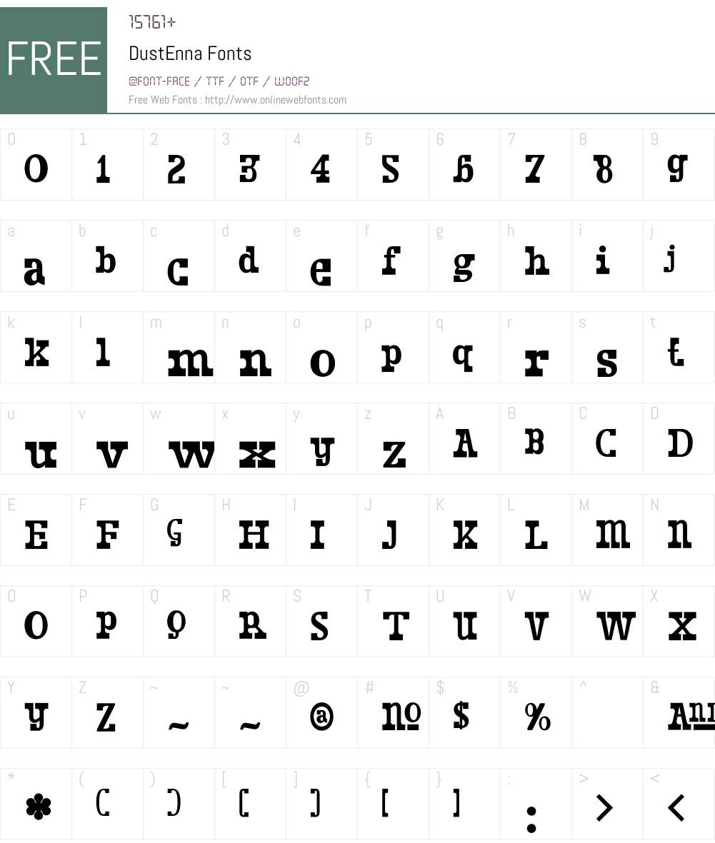 DustEnna Font Screenshots